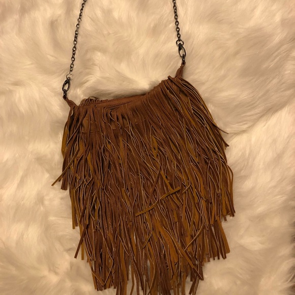 Steve Madden Handbags - Steve Madden Brown Fringe Crossbody Handbag